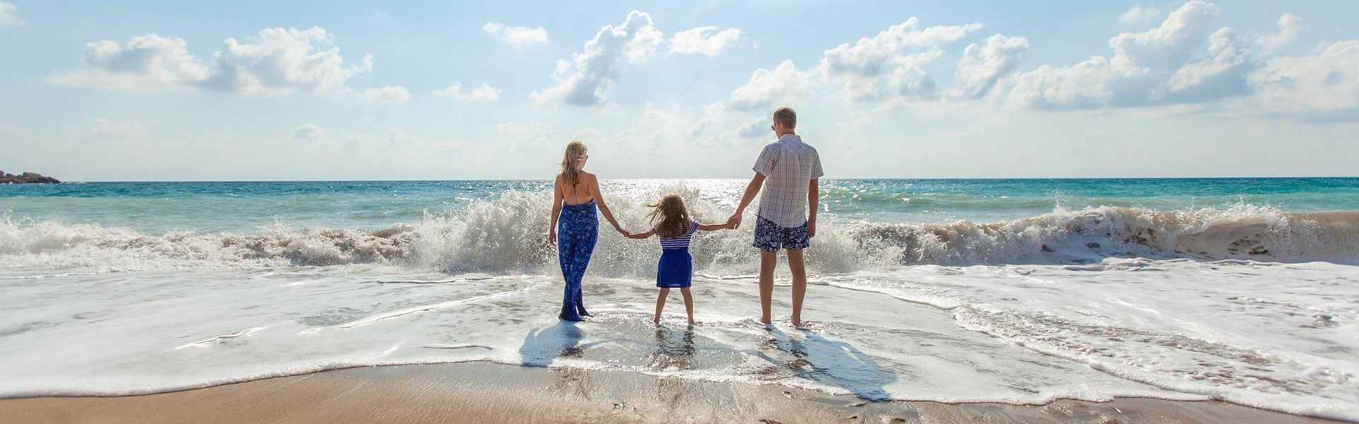 family at beach